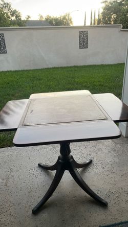 Antique Side Table With Leather Top