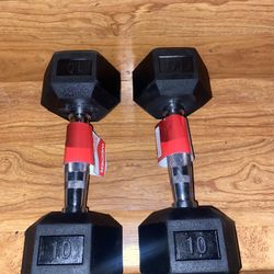 Rubber Hexagonal Dumbbell Set 10lb