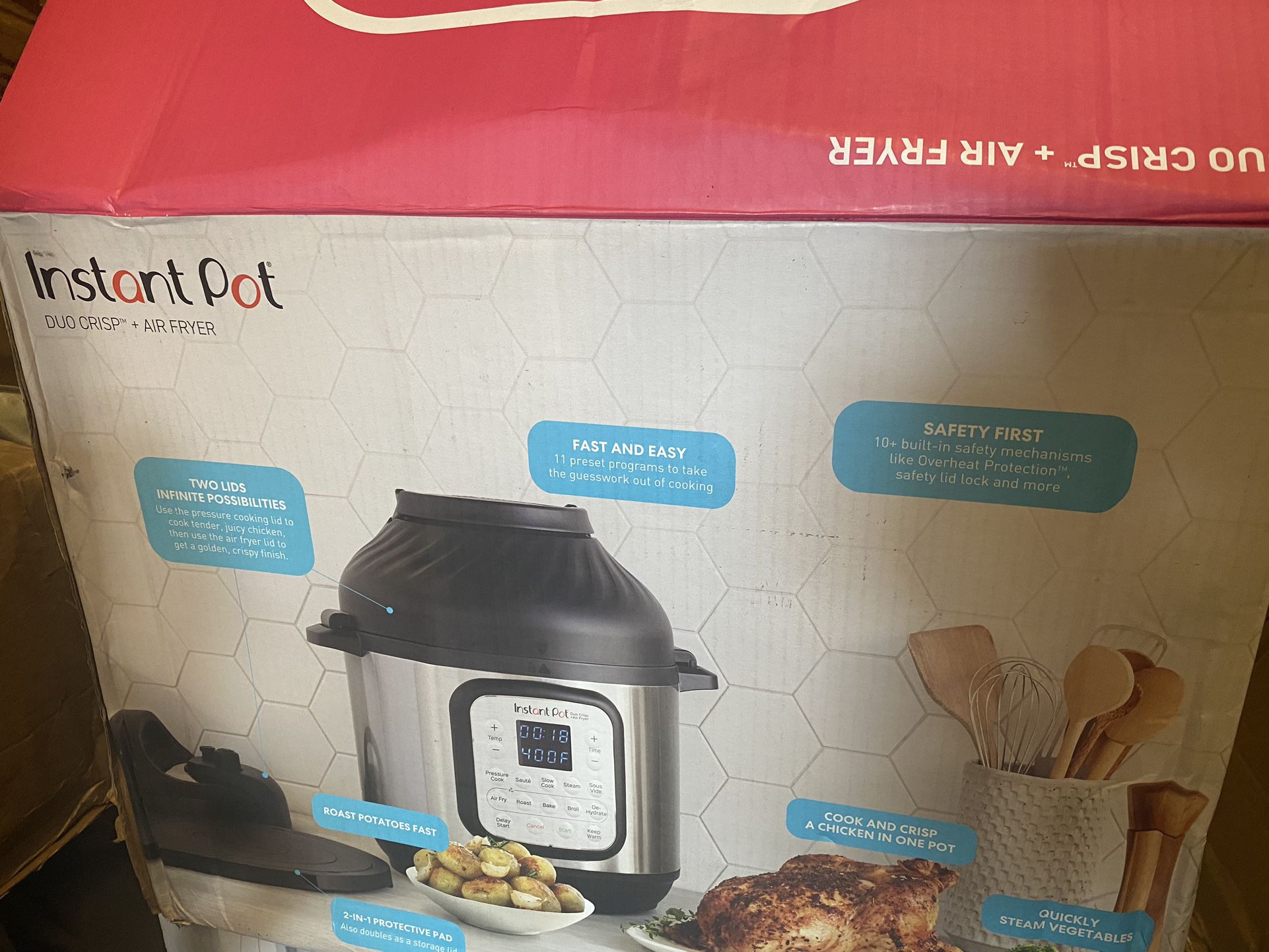 Instant Pot Duo Crisp + Air Fryer 8-quart Multi-Use Pressure Cooker(new)