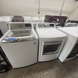 Jumbo 5.3 Cf Steam LG w&d Set With A Sidekick Washer Included, With Warranty And Free Delivery 