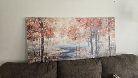 Mixed paint/print canvas tree