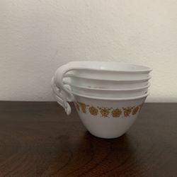 Corelle Gold Butterfly Hook Handle Cups - Set Of 4