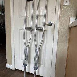 Two Heavy Duty Medical Crutches