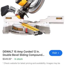 12”Dewalt Double Bevel Miter Saw Sliding 