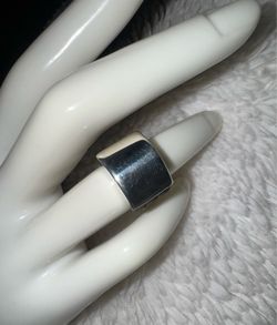Vintage Sterling Silver Belt Buckle Ring Red Leather Band