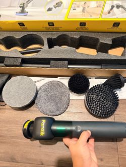 Fanttik Flip G9 Pro Electric Scrubber, VoltiPulse Motor, for Bathroom, Dual-Speed Cleaner with 5 Brush Heads, Adjustable Angle & Extendable Handle, IP