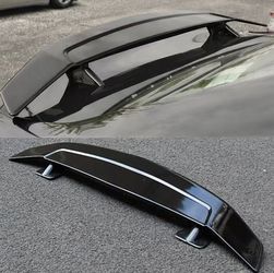 New In Box Universal 46 Inch Wide No Drilling Required Rear Wing Down Force Spoiler Glossy Black Finished