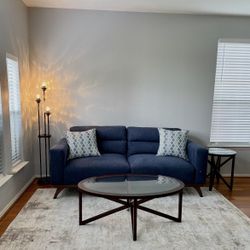 Modern Oval Coffee Table + Matching Round End Table Set