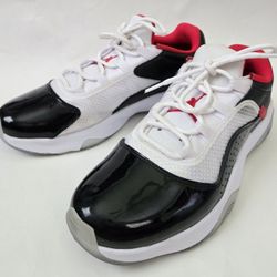 AIR JORDAN 11 CMFT LOW Men's Size 9.5 'White Black University Red' DO0613-160
