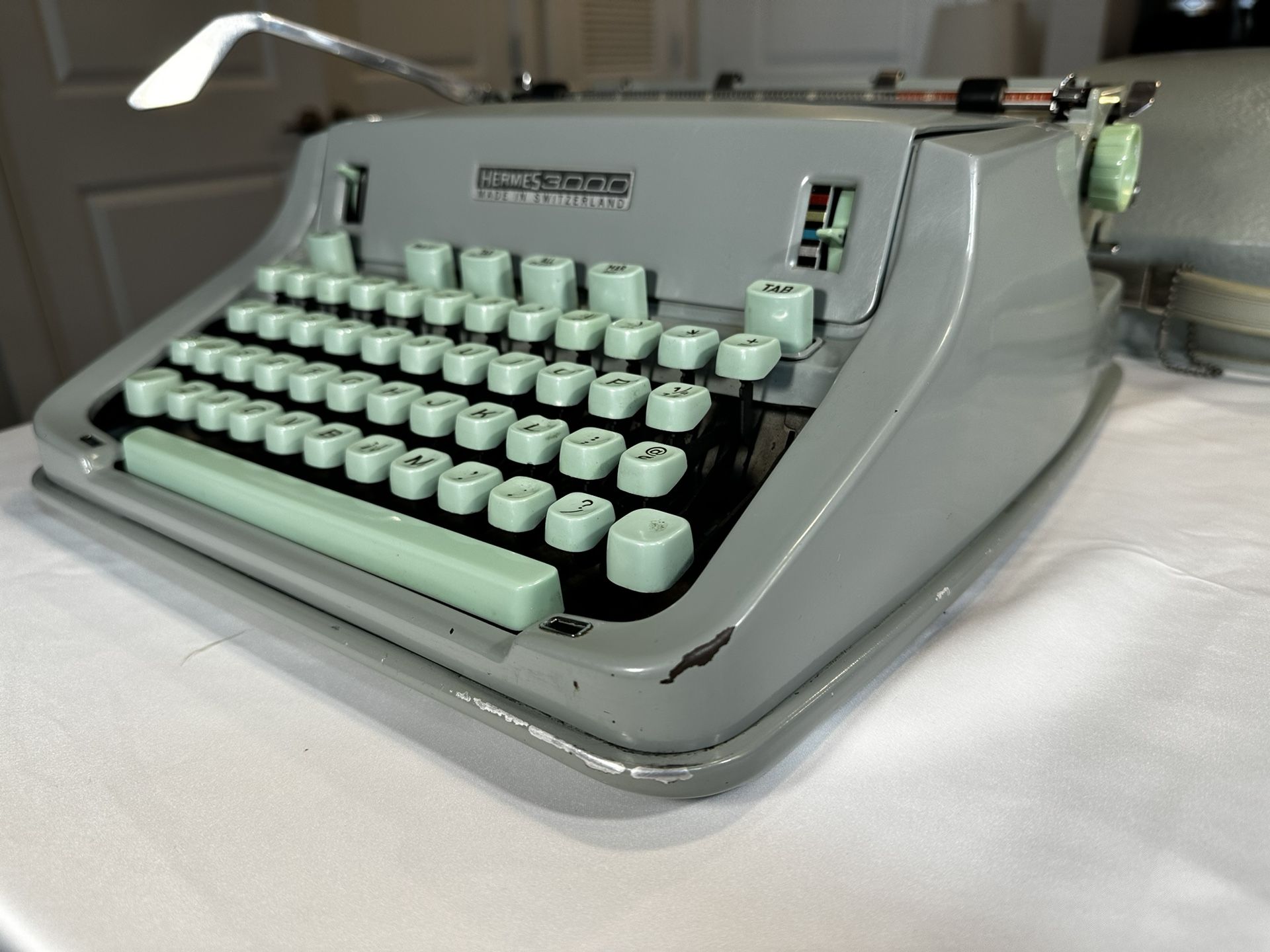 Vintage Hermes 3000 Manual Typewriter 1966 w Original Manual & Brushes