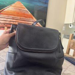 Black Leather Backpack