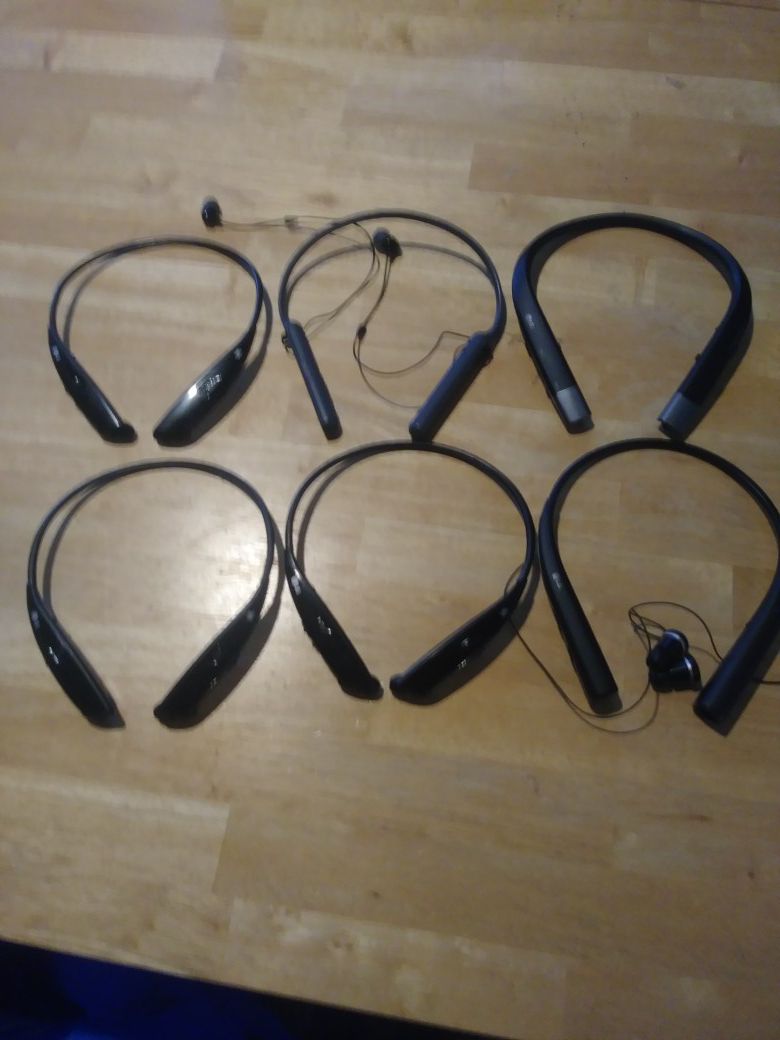 6 LG/Sony Bluetooth Headsets for parts
