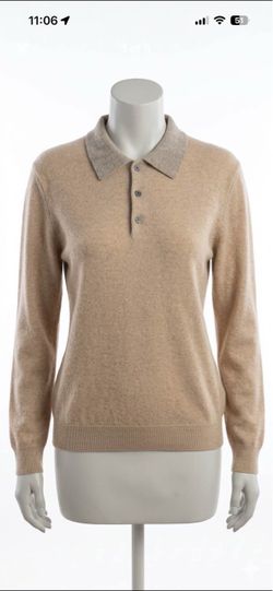 Tasso Elba Cashmere Polo Sweater Size L