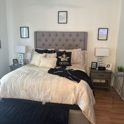 Cloth Headboard Frame Queen 