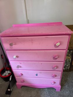 pink kids dresser