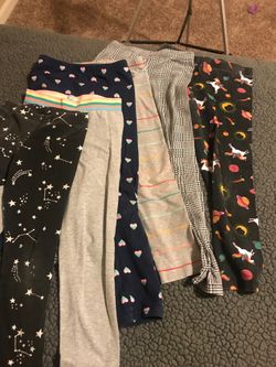 Size 7/8 little girl leggings. 6 pairs