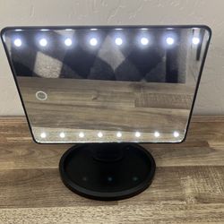 Black Lighted Makeup Mirror