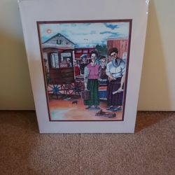 FOLK ART  PICTURE  TITLE  PHOEBUS  SOCIAL SIDE  11/14 MATTED $10.00