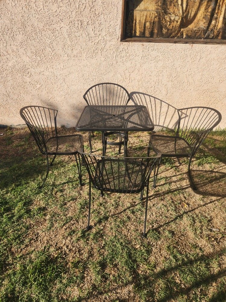 Wrought Iron Patio Table Set (Location In Description)
