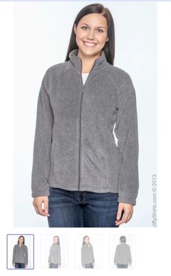 12 Brand new Harriton full-zip fleece jacket in heather gray.
