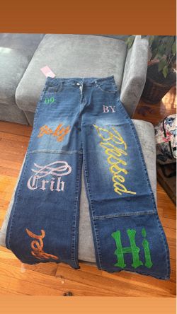 wide-leg denim jeans