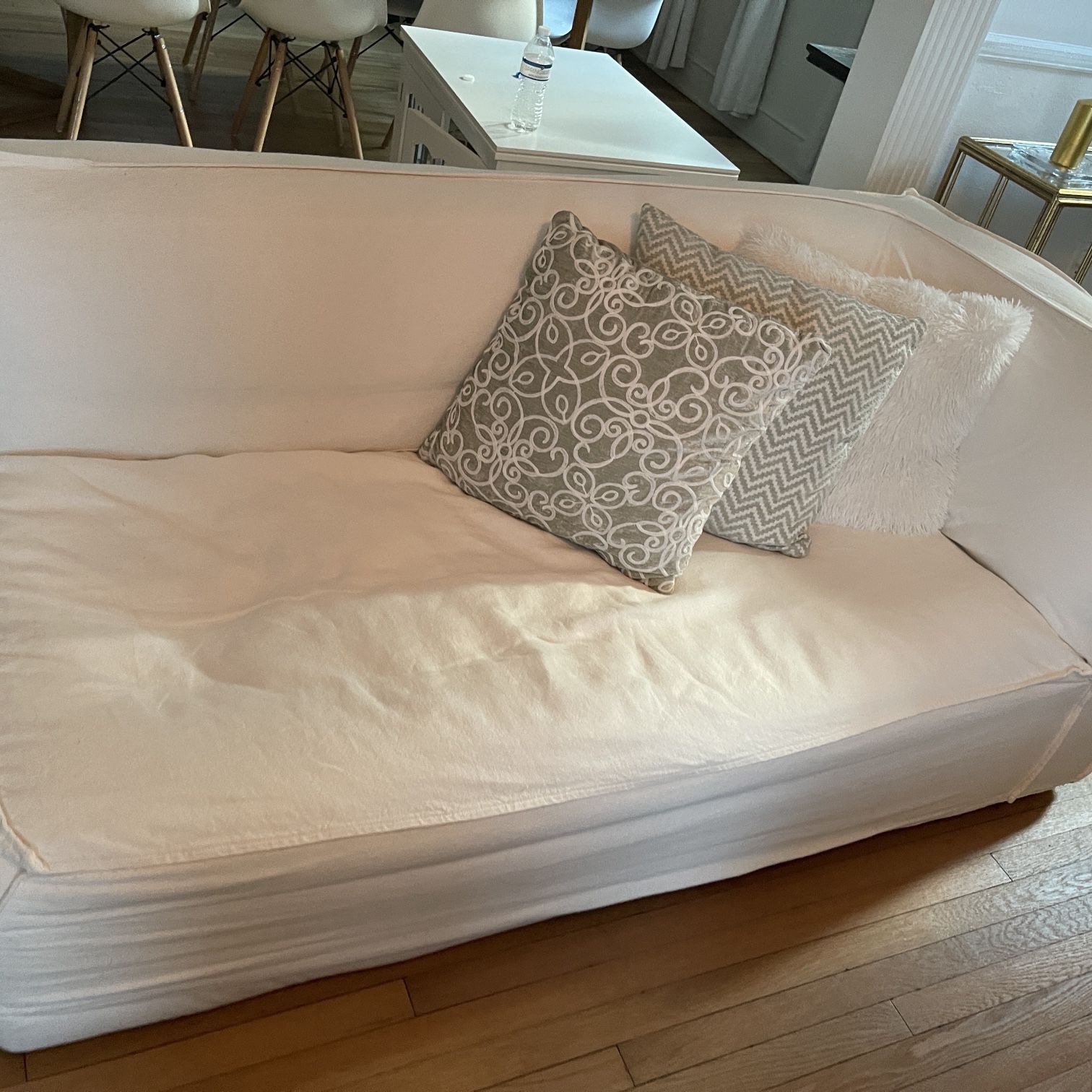 Beautiful White Sofas For Immediate Sale 