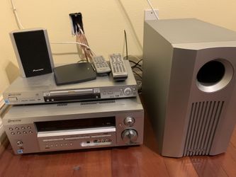Pioneer home theater surround sound speaker system 6 speakers, subwoofer, DVD player