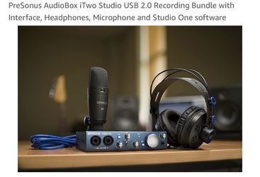 PreSonus AudioBox iTwo Studio USB 2.0 Recording Bundle with Interface, Headphones, Microphone and Studio One software