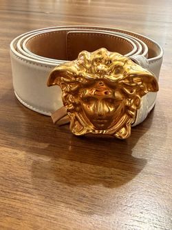 Versace Medusa White Leather Gold Buckle Belt Size 100/40 – Authentic – $350 OBO