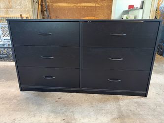 Black Oak 6 drawer chest dresser