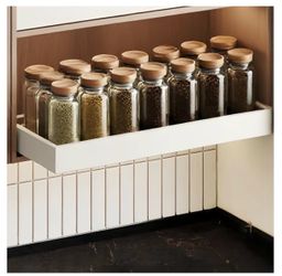 Pull out Cabinet Organizer,Width (18"-25") and Depth (10"-13") Expandable,No Drill Adjustable Slide out Drawers for Pantry,Adhesive Roll out Shelves S