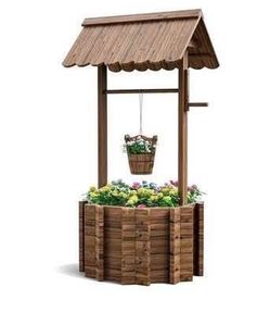 Assembled New Wishing Wells for Outside, Wooden Wishing Well Planter