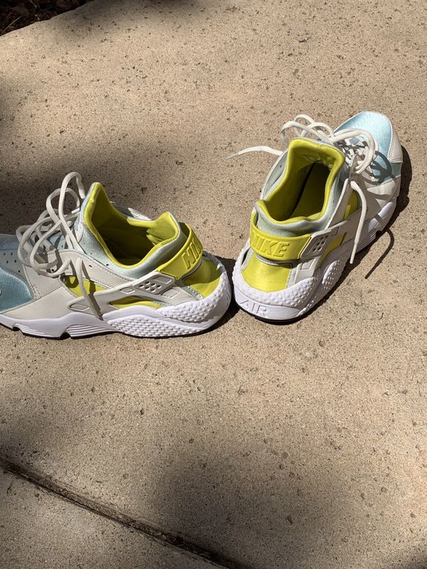 blue yellow and pink huaraches