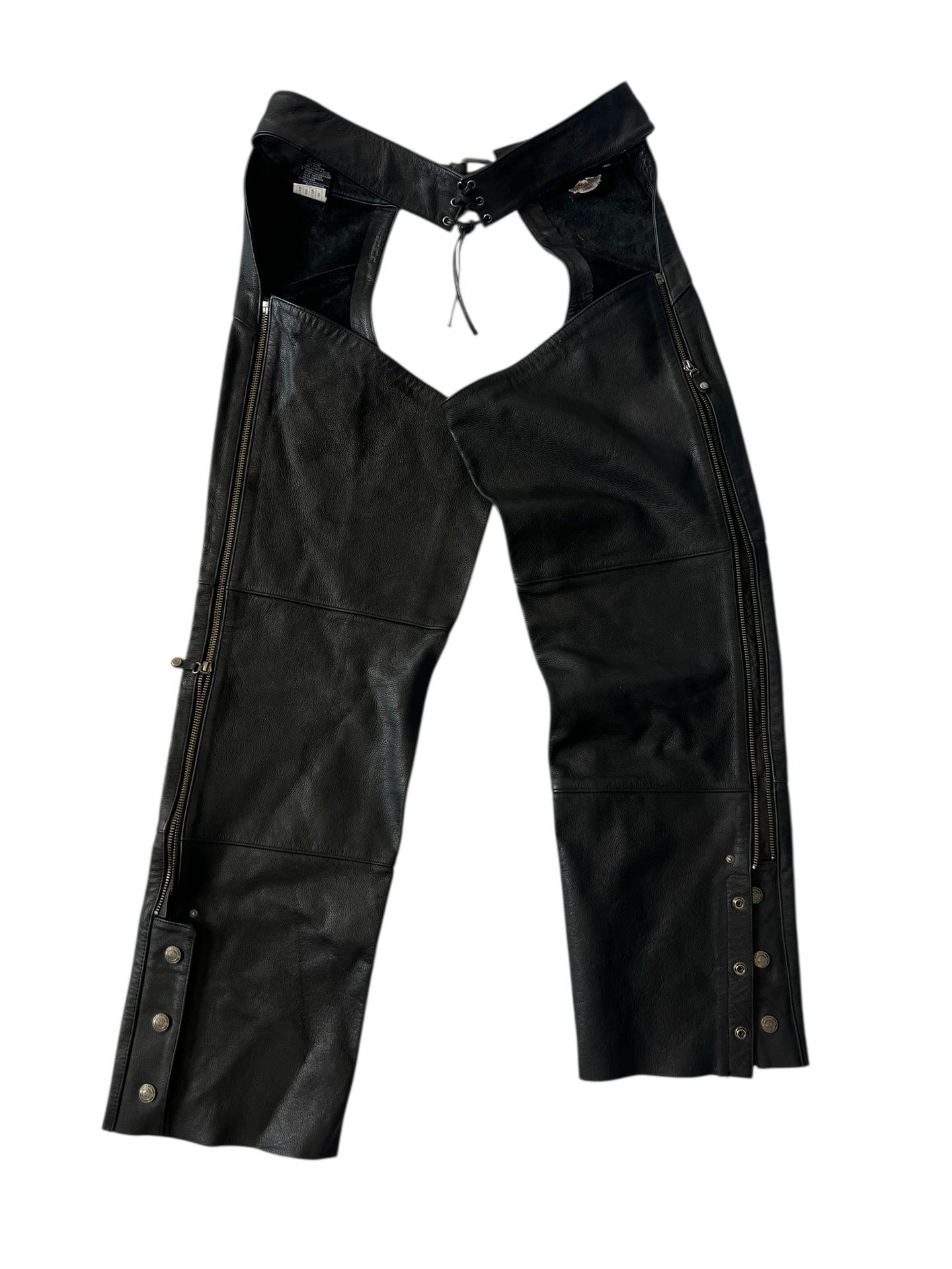 Harley Davidson Men Motorcycle Riding Chaps XL Black Leather