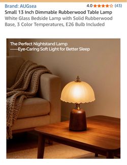AUGSEA 13” dimmable, rubber, wood table lamp