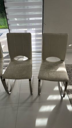 City Furniture White Leather Chairs