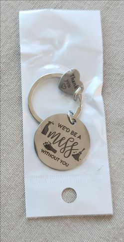 Custodian Keychain Thank You Gift Appreciation Jewelry for Cleaning Lady