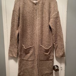Oversized ASOS Light Brown Womens Cardigan Light Brown Cream. Size 0. With Pockets 