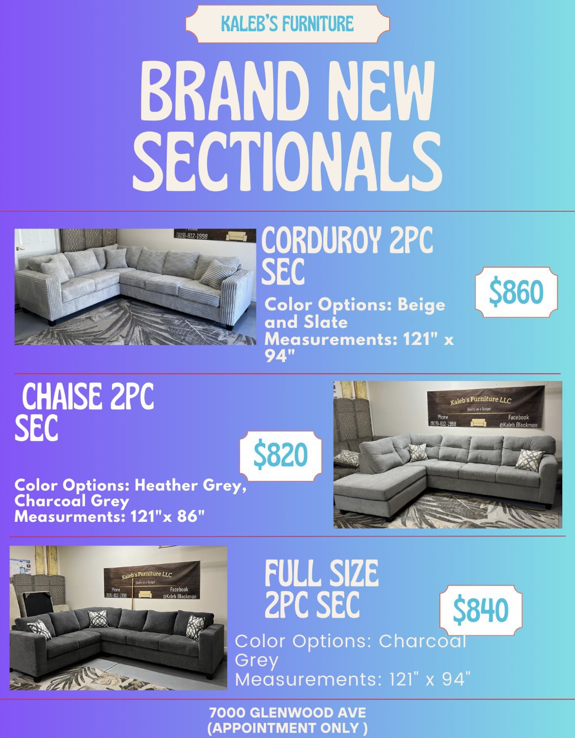 Brand New Sectionals For Sale | Delivery Available🚛