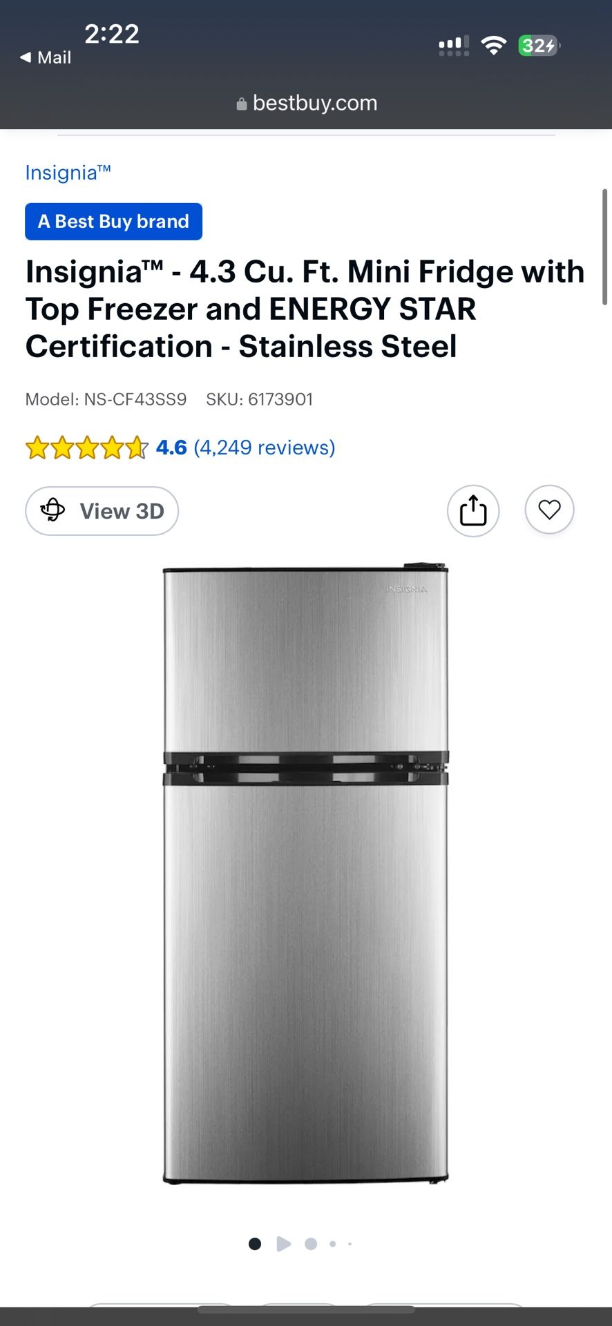 Insignia Mini Refrigerator