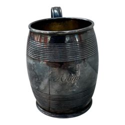 Vintage Tiffany & Co. Sterling Silver Barrel Mug Cup – Engraved “Adam”