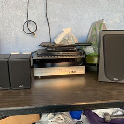 Receiver With 3 Speakers  One Channel No Work For $50