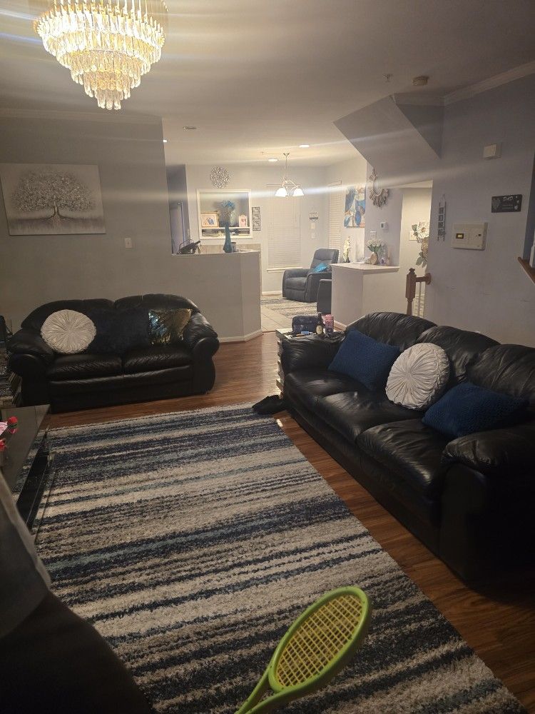 FOR SALE: Gently Used Genuine Leather Sofa & Couch Set $400