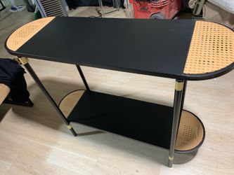 Black rattan console table