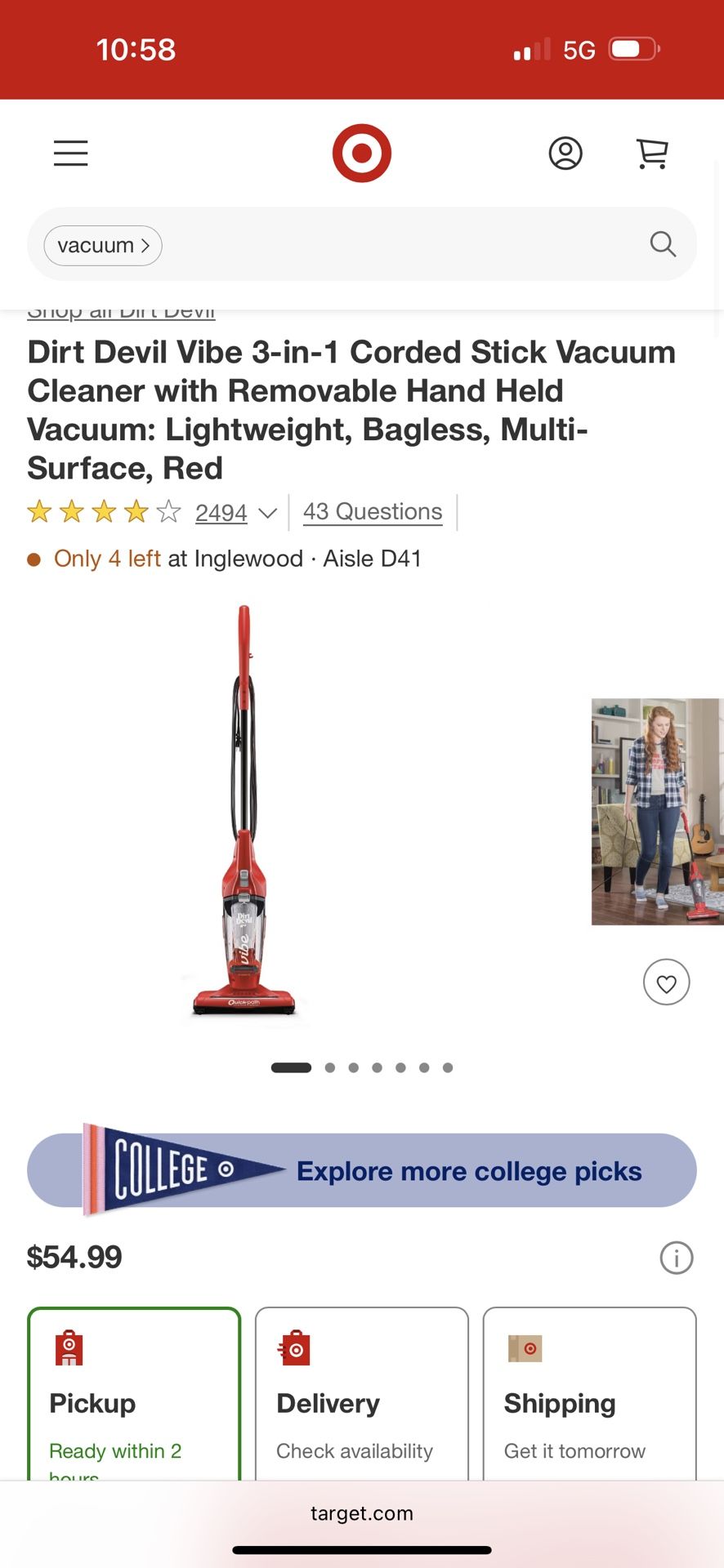 Dirt Devil 3 in 1 Stick Vacuum