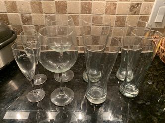 Wine, beer, champagne glasses