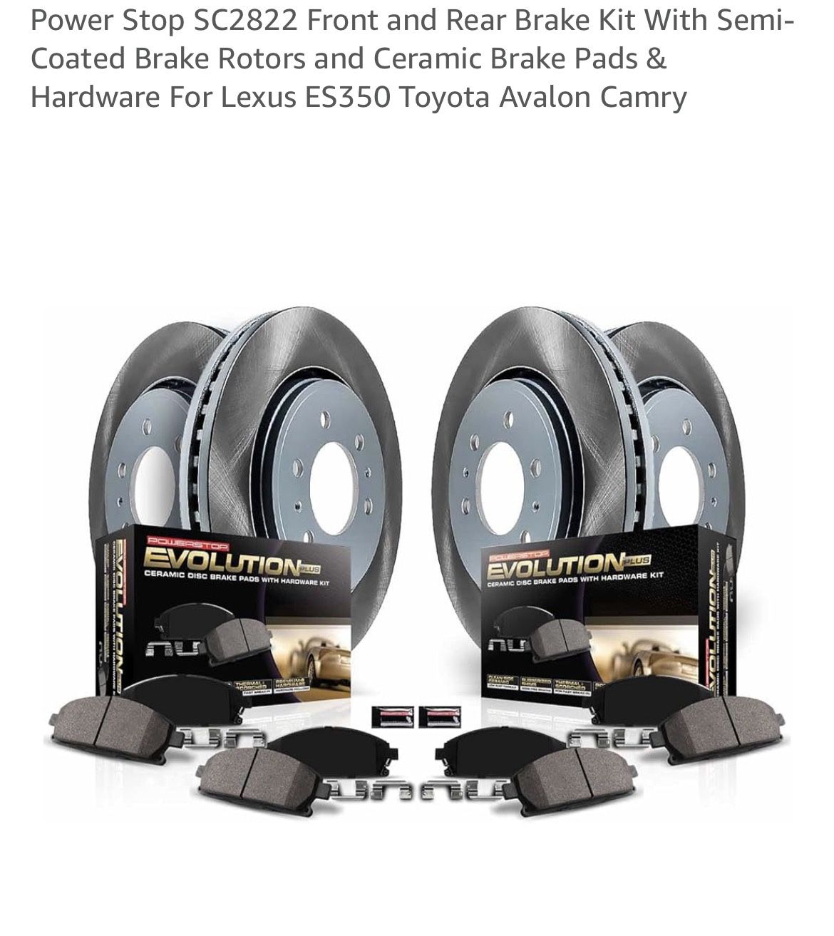 power stop sc2822 front and rear brake kit with semi-coated brake rotors and ceramic brake pads & hardware fits