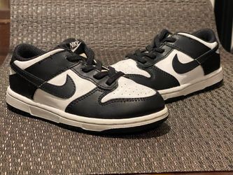 Nike Dunk Low Toddler Size 10C Black White Panda Athletic Leather Shoes Sneakers