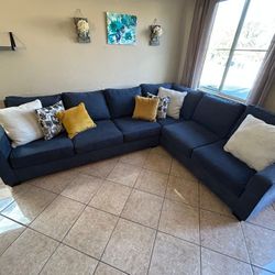 Beautiful Dark Blue Sectional Couch From Jerome's 