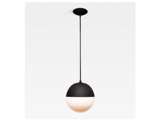 REJUVENATION Palo Alto 10″ Round Pendant Light in Oil Rubbed Bronze with White Globe Shade